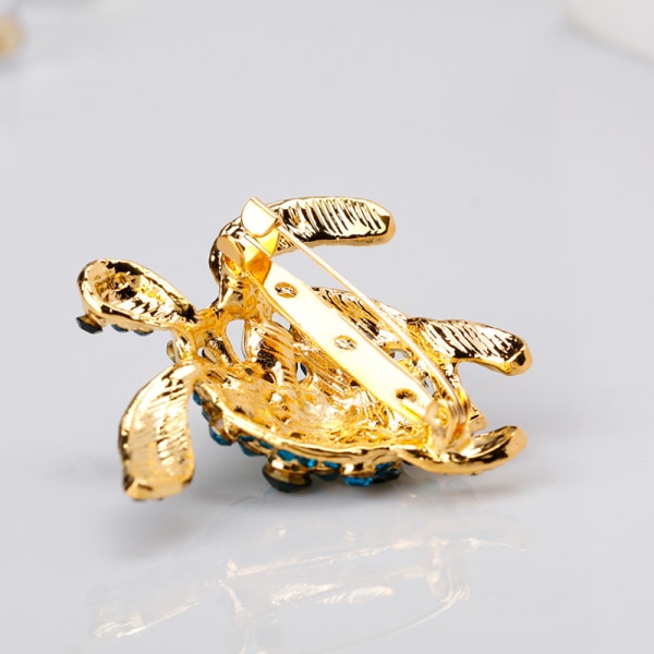 Grön Rhinestone havssköldpadda Djurbroschnålar for women Jewelr