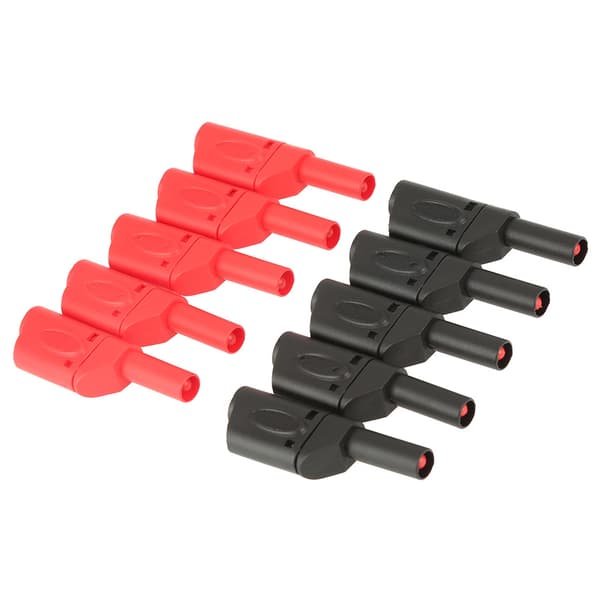 10 stk. 4 mm røde sorte fuldt isolerede stabelbare bananstik