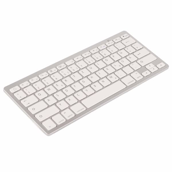 Trådløst Bluetooth-tastatur, bærbart, slankt, stille, universelt, tysk layout for iOS Android Windows