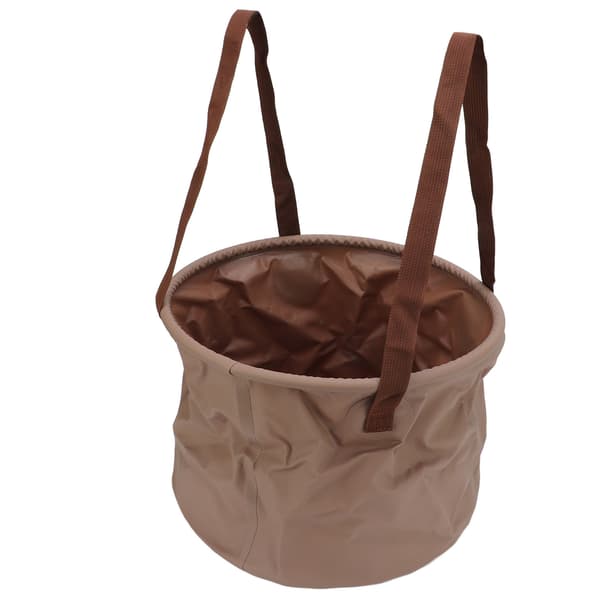 Hopfällbar Slitstark Bärbar Vikbar Hink 20L Khaki Utomhus Camping Resa
