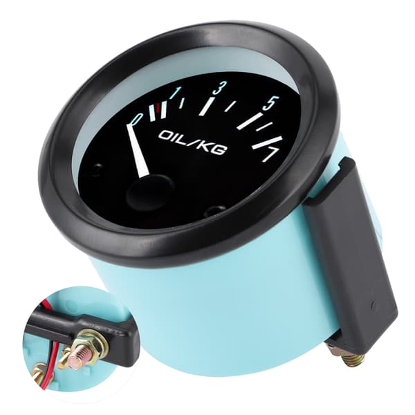 Universal 52 mm biloljetrycksmätare 12V 0,7 kgcm vit LED med sensor