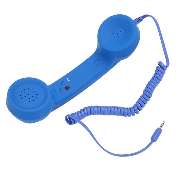 Retro Strålingssikker 3,5 mm Kablet Telefonhåndsæt Receiver til Smartphone Computer Blå