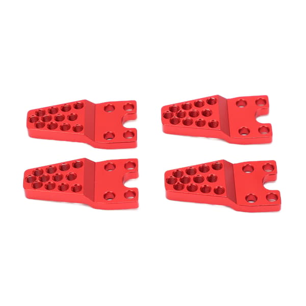 4 stk. RC-feste, aluminiumslegering, slitesterk, robust, utskiftbart justeringstilbehør for 1/10 1/8 simuleringsklatrebil, rød