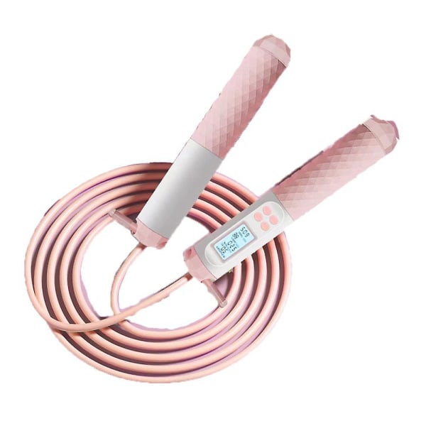 Hyppynaru, nopeushyppynaru kuulalaakereilla, fitness, aerobiseen harjoitteluun Pink White Long Rope