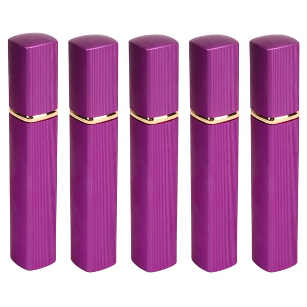 5-pack påfyllningsbar 12 ml aluminium parfymatomizer resesprayflaska lila