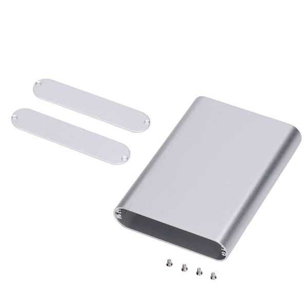Projektboks i aluminiumslegering, mat sølv, sandblæst oxidation til PCB-printkortledninger