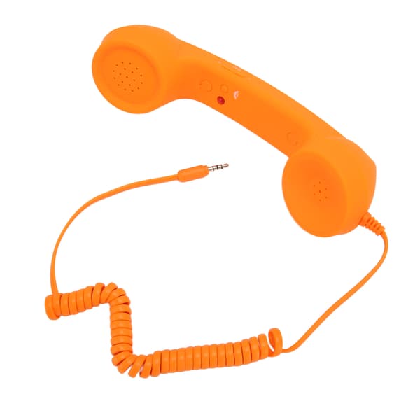 Retro Strålingssikker 3,5 mm Kablet Headset Orange til Smartphone Computer