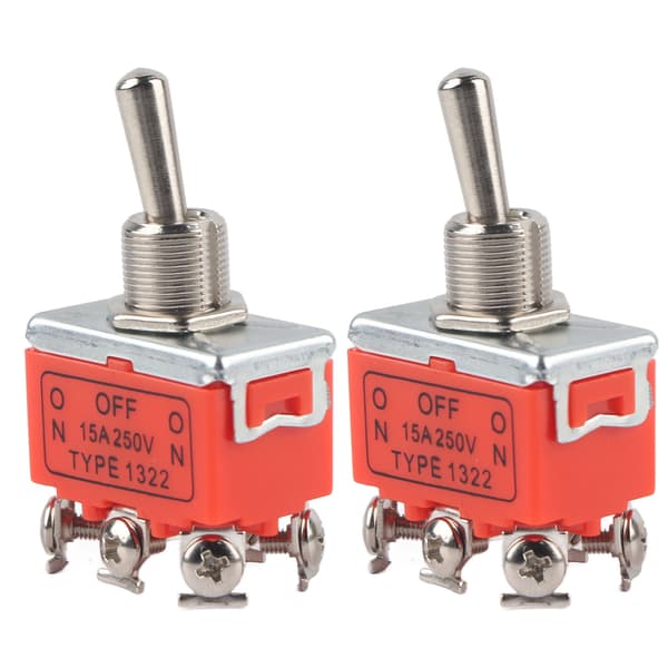 2 stk. DC-motorbryter CW CCW 6-pinners vippebryter 250V 15A