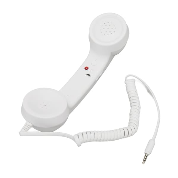 Retro Strålingssikker 3,5 mm Kablet Telefonhåndtaks Mottaker for Smarttelefon Datamaskin Hvit