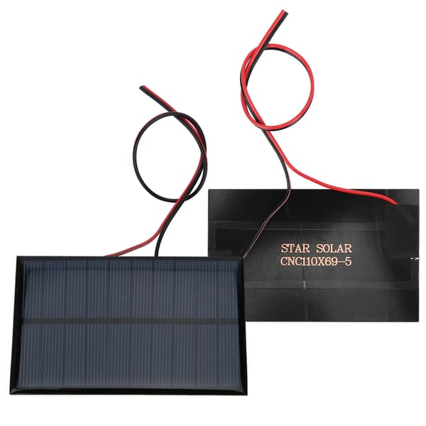 2st Mini Solpanel Modul System Laddare Batteri DC 5V 250mA med Kabellängd 30cm/11.8in