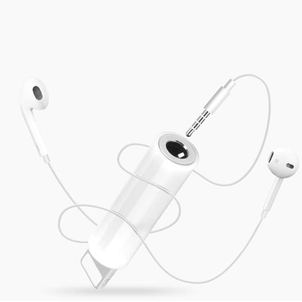 3,5 mm Audio Jack Adapter Konverter til iPhone Serie Mobiltelefon Hvid