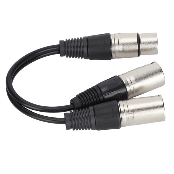 XLR Hun til Dobbelt XLR Han Mikrofon Stereo Balanceret Lydkabel Adapter Ledning Hvid 0,25m 0,8ft