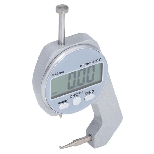 Digital tjockleksmätare 0-20mm räckvidd böjd spets mini-display