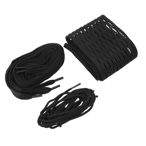 Svart Nylon Lacrosse Mesh Snöre Slitstark Vävd Rep Tillbehör