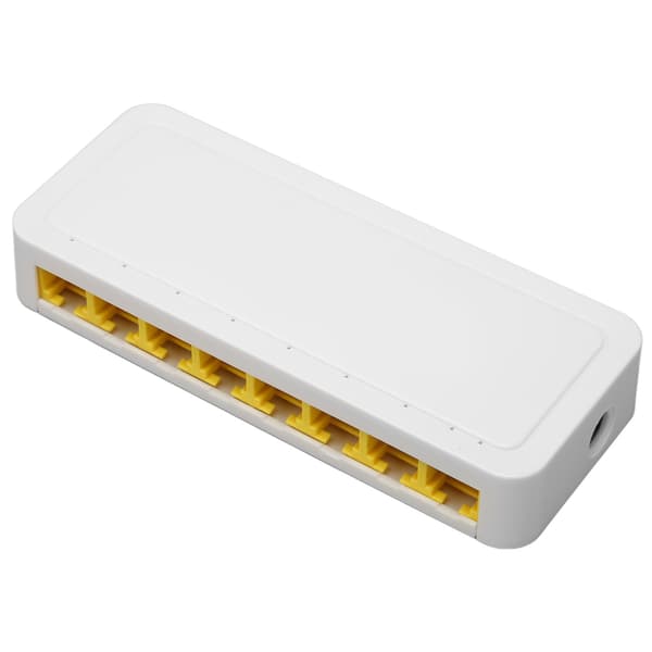 8 Port Gigabit Ethernet Switch Fanless Desktop LAN Netværk Splitter Plug and Play 100‑240V EU Stik