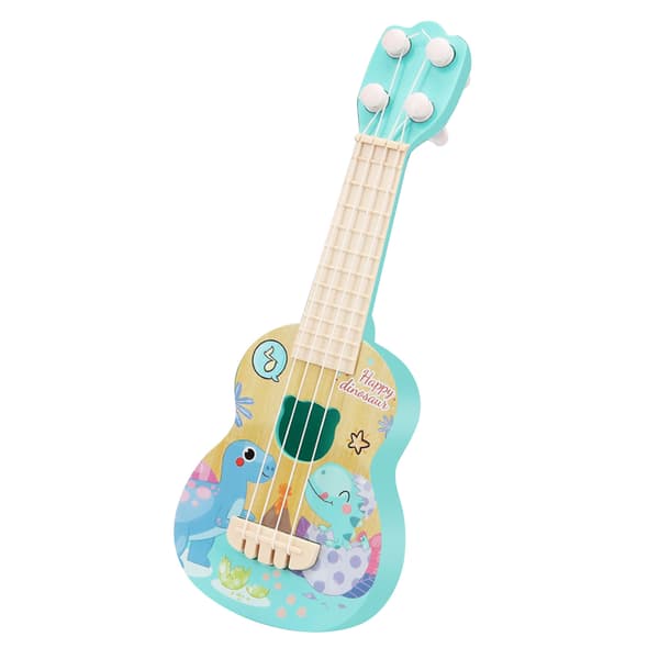 Ukulele Gitarrleksak för Småbarn Tecknad Mini 4 Strängar Barn Pedagogiskt Musikinstrument Dinosauriemönster
