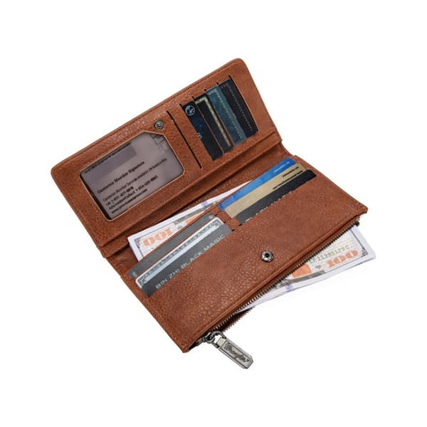 Punge til kvinder Slank Bifold Kreditkortholder, B-brun, Chic