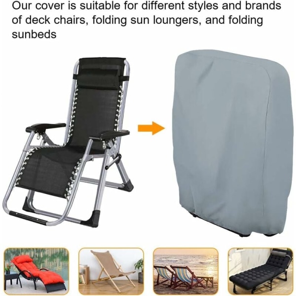 Gray outdoor folding sun chair dust cover cover, for indoor and outdoor furniture protection