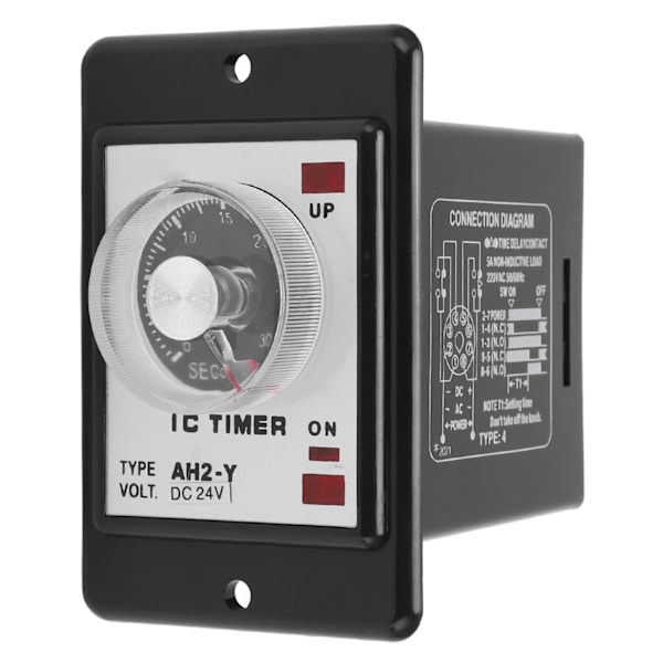 AH2 Y 30S Tidsrelæ 8 Pin Mini Pointer Controller 24VDC til Automatisering CNC Drejebænk Maskine