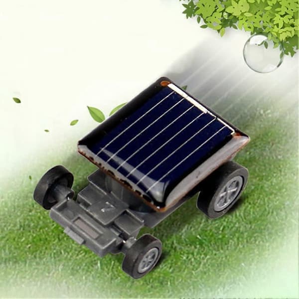 Mindste Mini Bil Solenergi Legetøjsbil Racer Pædagogisk Gadget Børnelegetøj Solenergi Legetøj Sort