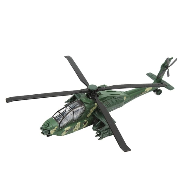 Alloy Copter Støbt Træk Tilbage Legetøj med Lyd Lys Grøn Flymodel Samling