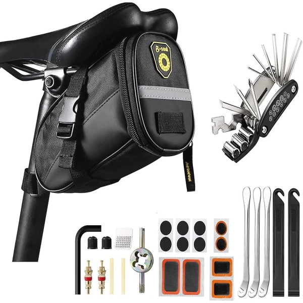 Bike Tool Kit, Bike Bag Kit Reparations Tool Kit Multifunktion för Reisen, Outdoor, Camping