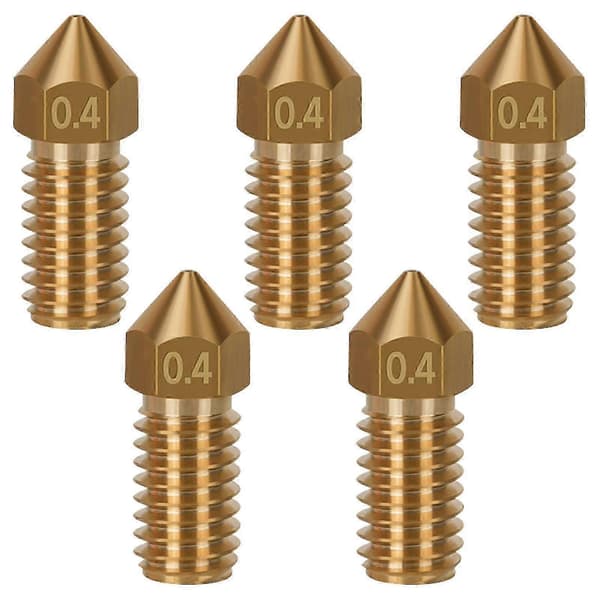 5 stk. 3D-printerdyser i messing, kompakte, gratfri, holdbare, 0,4 mm, passer til AnkerMake