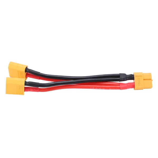XT60 Parallel Batteristik Kabel Dobbelt Forlænger Y Splitter 1 Hun til 2 Han Silikoneledning til RC Batterier