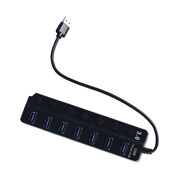 USB C Hub 7 Port Datadelare med Oberoende Strömbrytare för Bärbar Dator PC Mobila Enheter