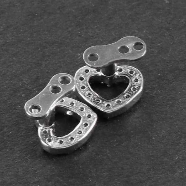 2st Dermal Anchor Toppar och Bas Titan Stål Piercing Smycken Hjärta 1-Yvan 5 5