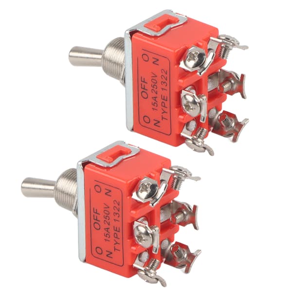 2 stk. DC-motorbryter CW CCW 6-pinners vippebryter 250V 15A