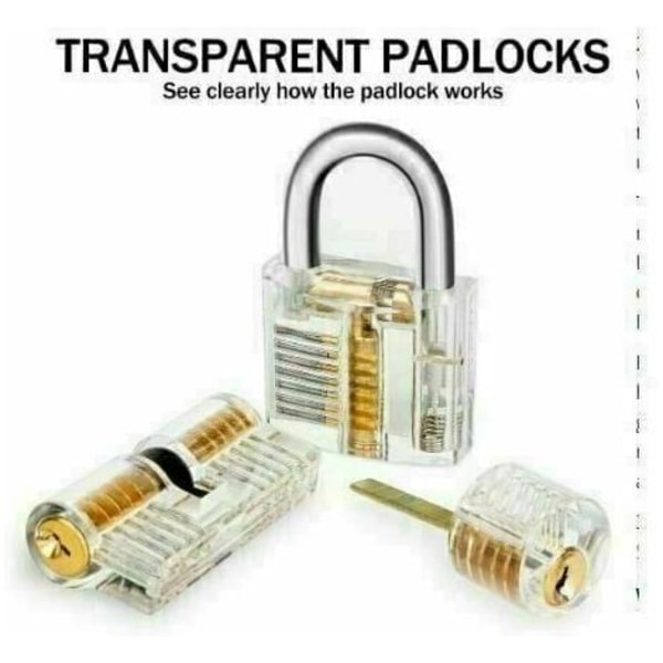 Professionell låsplocksats, 26 lösenordssigneringssatser med 3 transparenta hänglåsplocksatser
