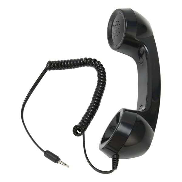 Retro Multifunksjon Strålingssikker Håndholdt Mobiltelefonmottaker for Mobiltelefoner Datamaskiner Svart