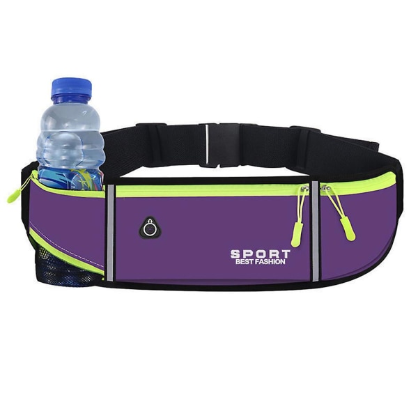 Running Fanny Pack -puhelintelineen vyö vesipullotelineellä juoksupyöräilyn vaellustarvikkeisiin purple