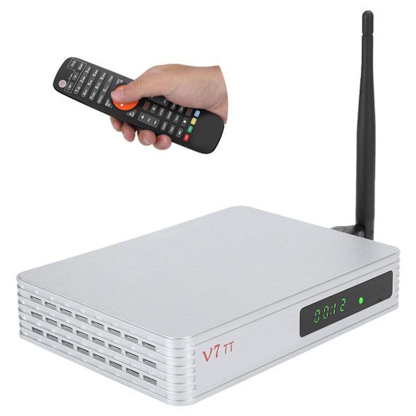 Högkvalitativ Digitalbox STB Utrustningstillbehör 100 240V Silvergrå EU-stöd