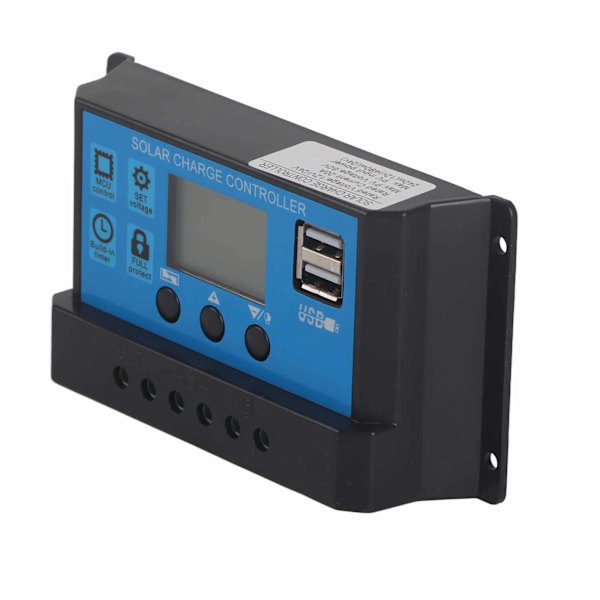 20A 12V 24V 2-vejs MOS PWM Solar Charge Controller 3-trins Batteriregulator Solpanel Controller