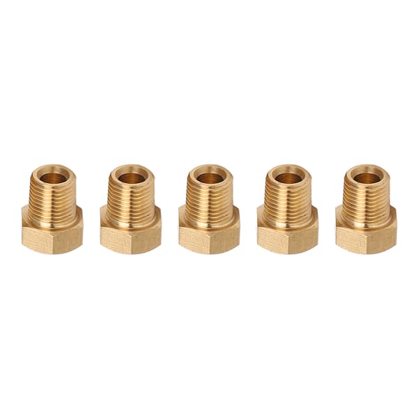5 stk. solid messing sekskantplugg 1/8 NPT hann-gjenge anti-korrosjon universell bilmontering