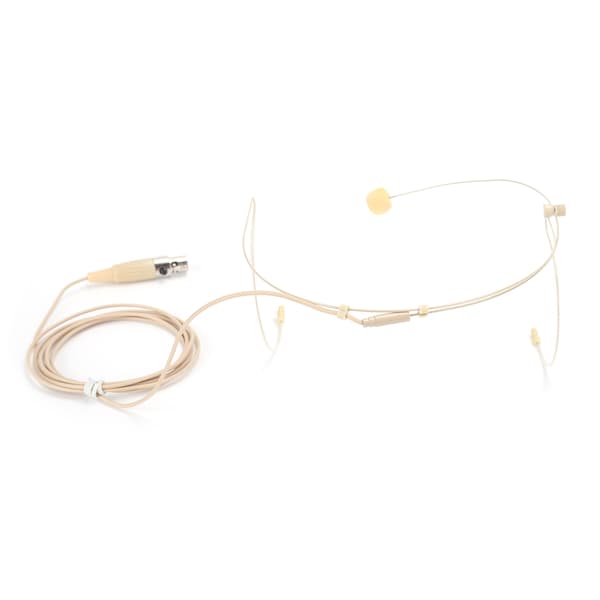 Beige 3-Pin Stik Hovedmonteret Mikrofon Kapacitans Hoved til Bodypack Transmitter