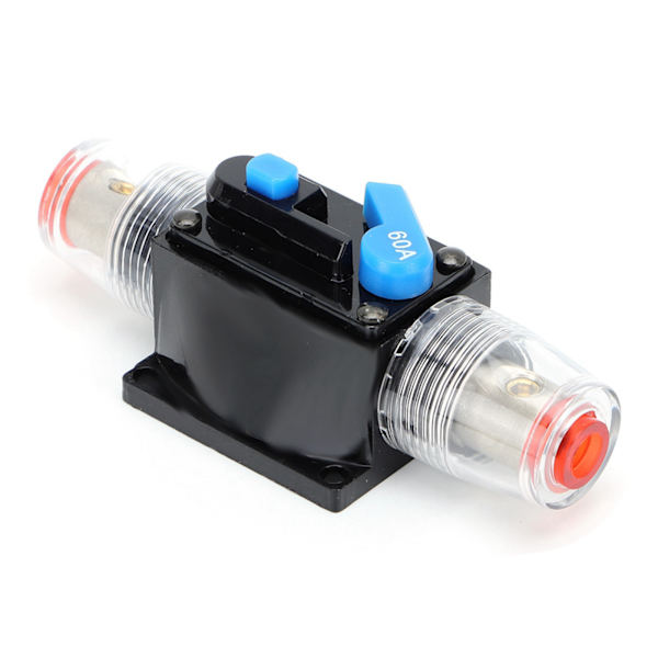12V 60A Auto Bil Båd Audio Manuel Reset Strømafbryder Switch Sikring Support