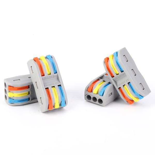 10 stk. PCT3-3 Hurtig Ledningsforbindelse 3 Ind 3 Ud Elektrisk Kabel Docking Terminal Farverig