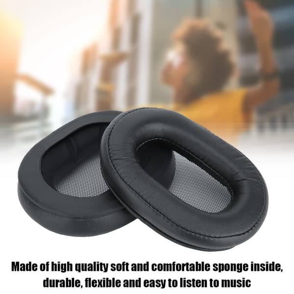 Sort bomulds ørepuder til Sony MDR-1ABT, MDR-1RBT, MDR-1RNC - 2 pak