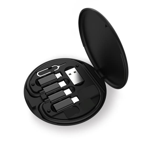 Bærbar Multi Type Ladekabel Adapter Oppbevaringsboks Dataoverføringsverktøy for Forretningsreise