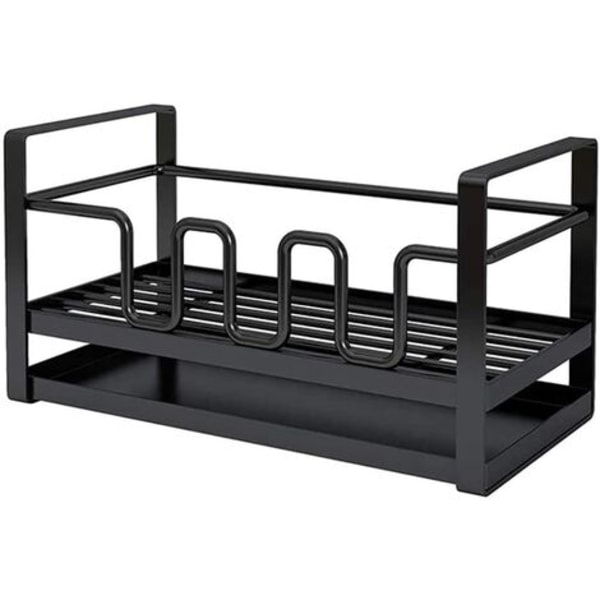 Kitchen sink storage rack with drainer