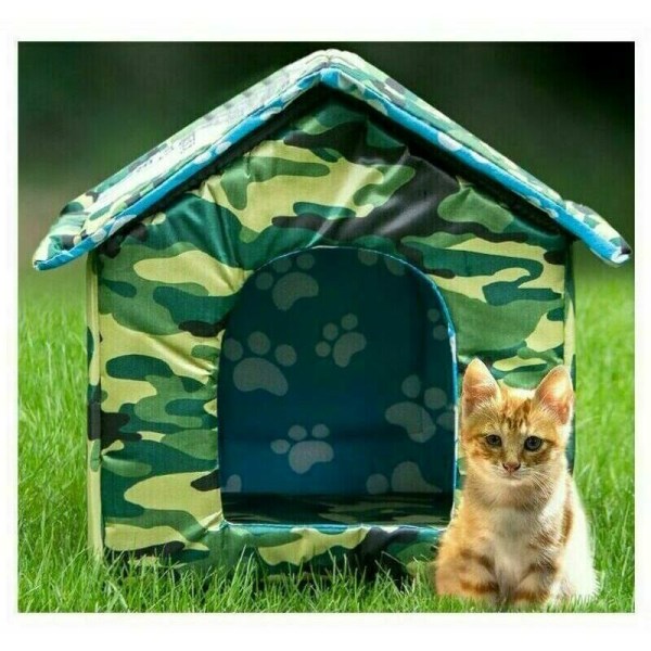 Herrelösa kattsand, vattentät kattsand, kennel, varmhus utomhus för  herrelösa katter, husdjursvilla, hopfällbar och tvättbar (kamouflagegrön L:  43*40* f3c5 | Fyndiq