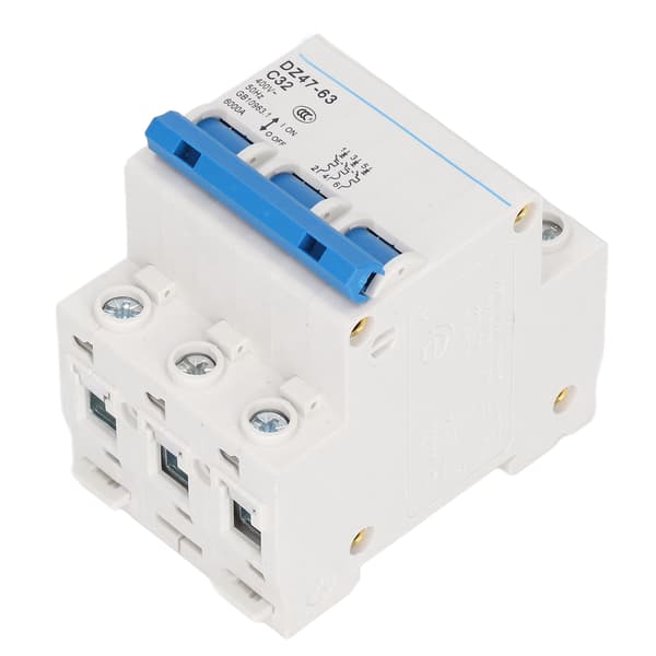 3P effektbryter DIN-skinnemontering effektbrytere 400V 32A bruddkapasitet 6000A
