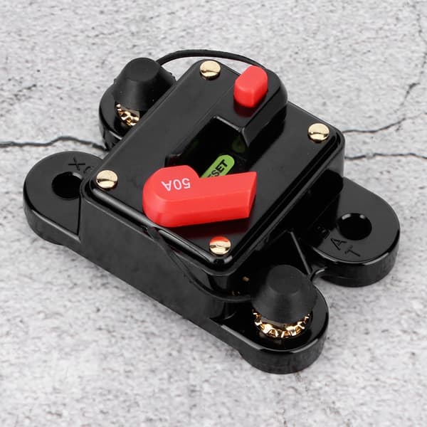 Bil Audio Automatisk Manuel Reset Sikringsholder Strømafbryder 12V 50A