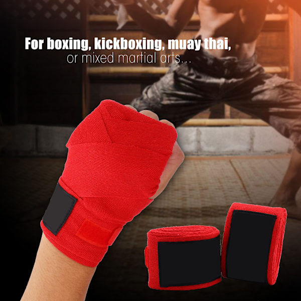Røde elastiske håndbind til boksning, kickboxing og Muay Thai - 1 par