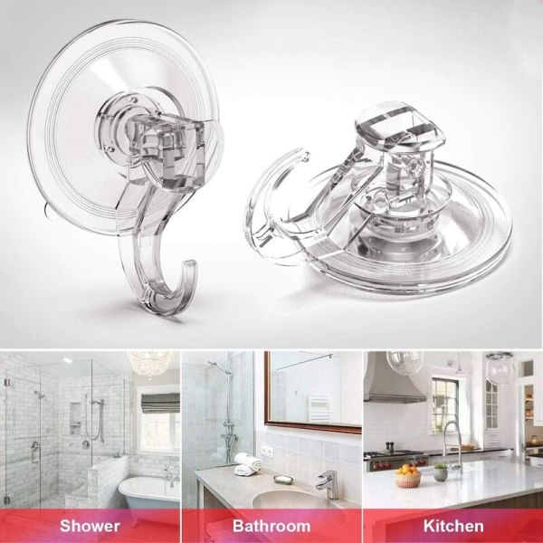 pieces of removable suction hook without nail clear pvc hook wall storage, for home kitchen, toilet, bathroom