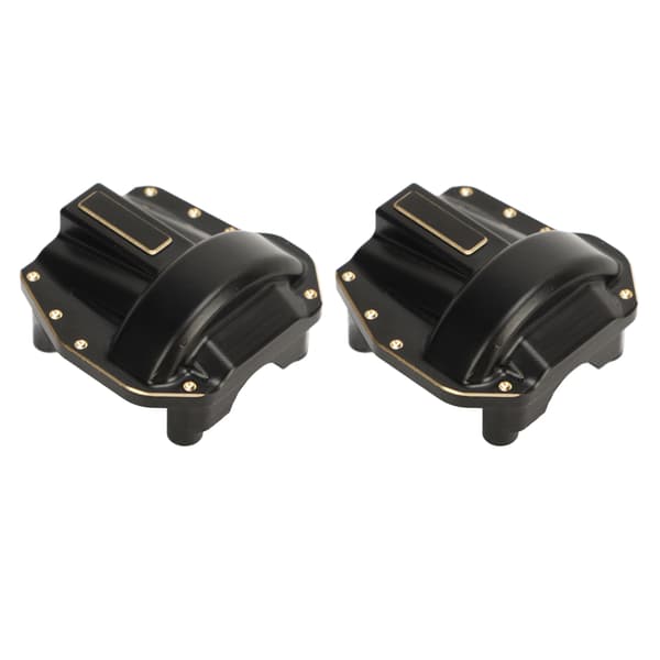 2 stk. RC Diff Cover Sort Rustfri Slidstærk til Axial 1/10 SCX10 III SCX10 PRO Aksel