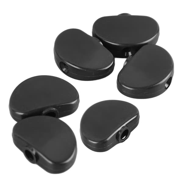 6 stk. Guitar Stemmeskrue Knap Halvrund Plast Komfortabelt Greb Universal Stemmepind Erstatning Tip Sort